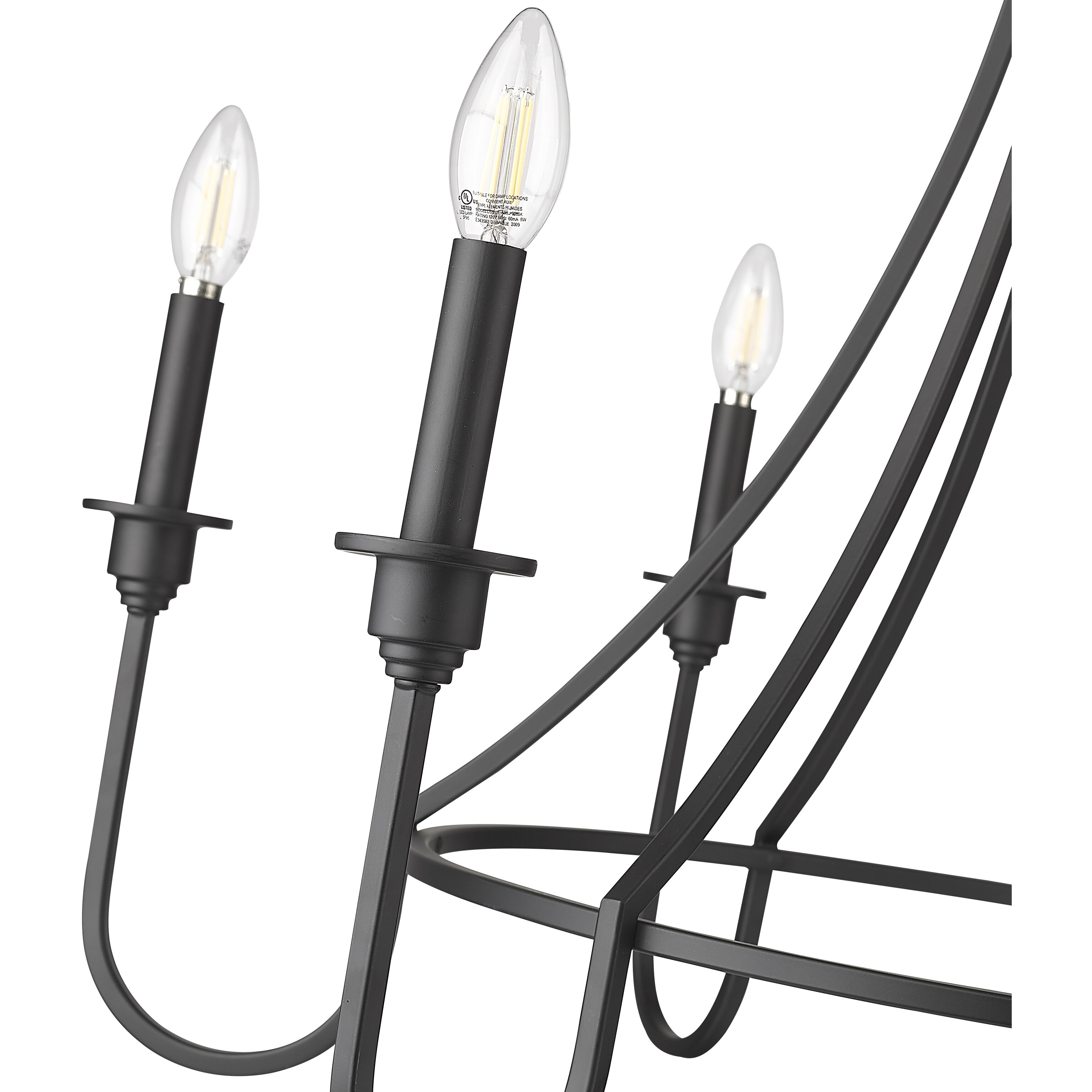 Artemis 6 Light 30.25 inch Matte Black Chandelier Ceiling Light